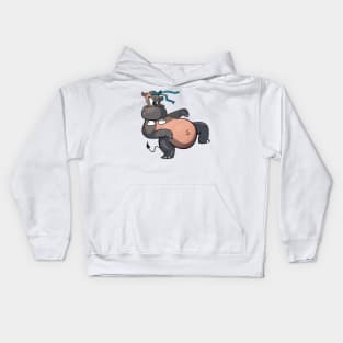 Funny Kung Fu Hippo Kids Hoodie